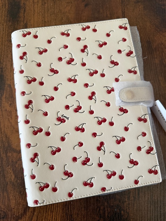Coach Other - Cherry Print Coach Notebook - Red Cherries on Cream